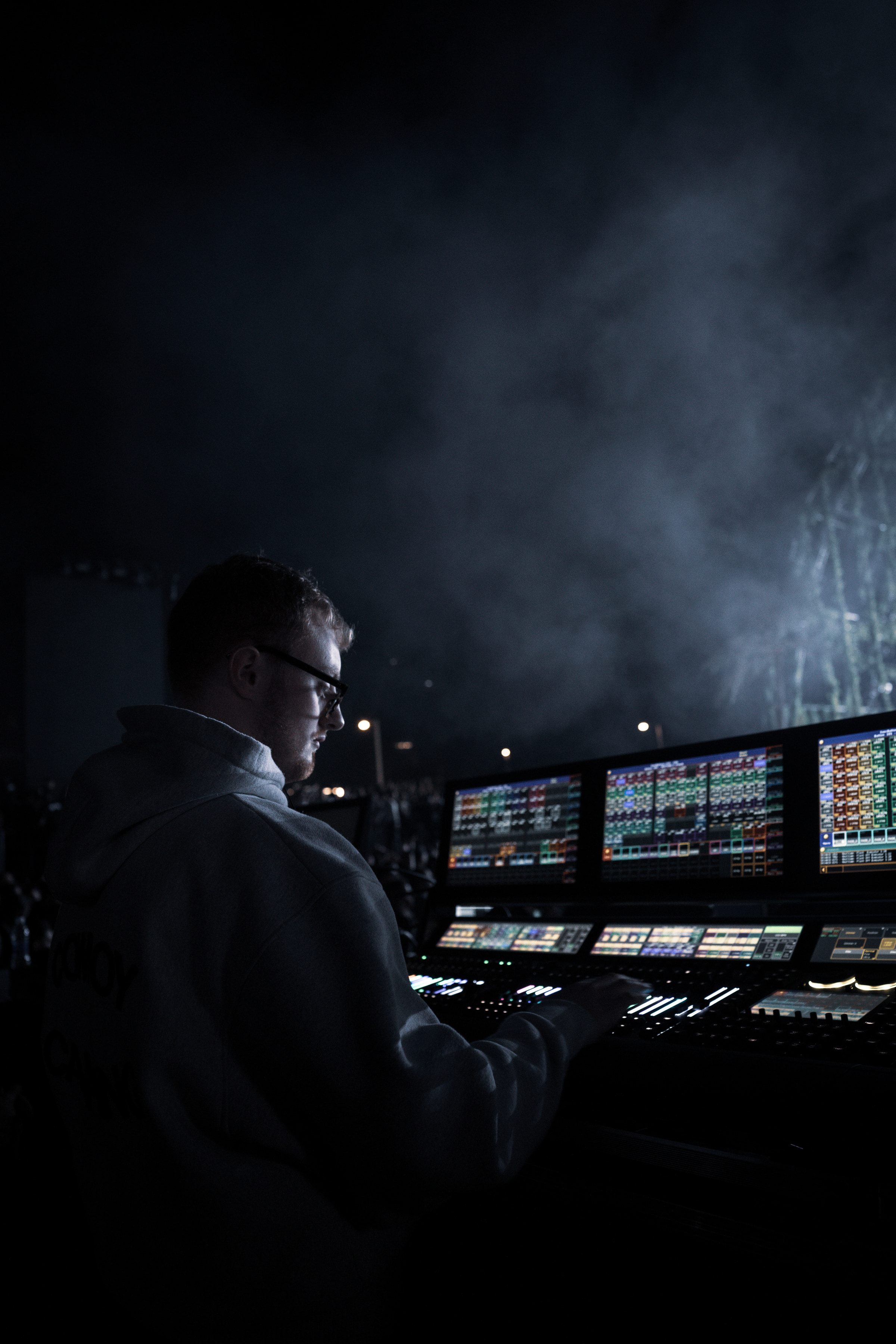 Matthew Dean at the lighting desk